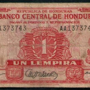 HONDURAS - Un Lempira prefijo AA (1965) - Escaso