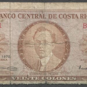 Costa Rica - 20 colones (1970) Serie B