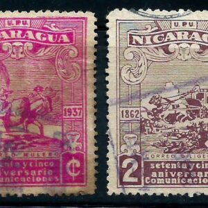 Nicaragua, 75 aniversario del servicio de correos (1937)
