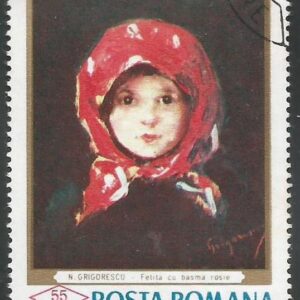 Rumanía -  Girl in a Red Kerchief, Nicolae Grigorescu (1838-1907)