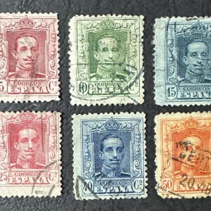 España - Rey Alfonso XIII (1922) set 6 estampillas