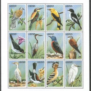 Liberia (1996) Sheet of 12 Stamps