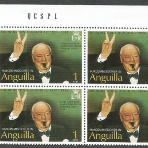 Anguila - Centenario del nacimiento de Winston Churchill (block)