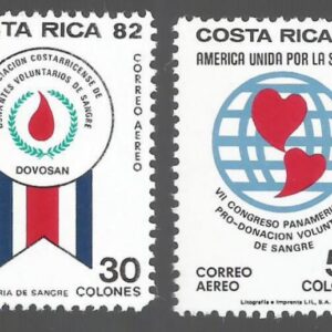 Costa Rica - VII Congreso panamericano de donantes de sangre. Aéreos. (1982)